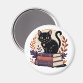 Bookish Black Cat – キッズマグネット マグネット (正面/裏面)