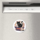 Bookish Black Cat – キッズマグネット マグネット (インサイチュ (食洗機))