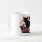 Bookish Black Cat - Kids' Mug コーヒーマグカップ (正面左)