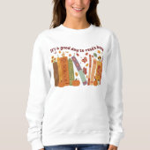 Bookish book Lovers, OrangePumpkin and Fall Leaves スウェットシャツ (正面)