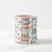 Bookish Books Pastel Pink Coffee Mug マグカップ (中央)