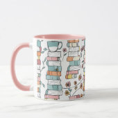 Bookish Books Pastel Pink Coffee Mug マグカップ (左)