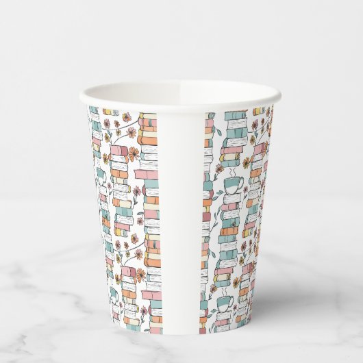 Bookish Books Pastel Pink Coffee Mug 紙コップ (左)