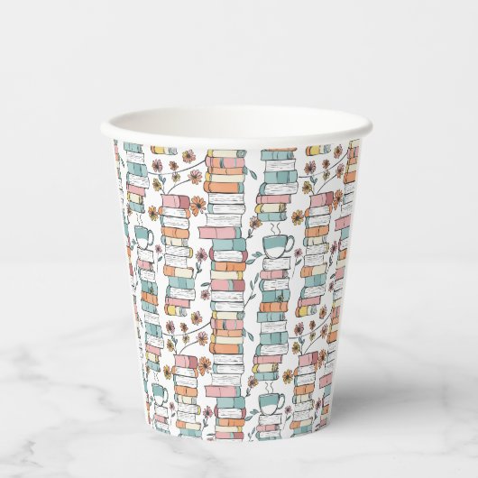 Bookish Books Pastel Pink Coffee Mug 紙コップ (正面)