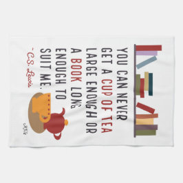Bookish C.S. Lewis Tea and Books引用文 図解入りの、写真付きの キッチンタオル
