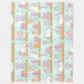 Bookish Cat Gift Green Pastel フリースブランケット (正面)