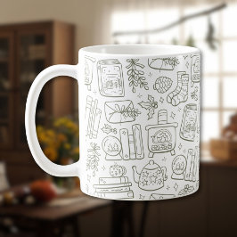 Bookish Christmas Book Lover Winter Cottagecore コーヒーマグカップ