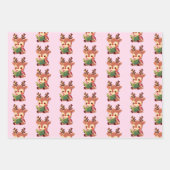 Bookish Christmas Santa, Reindeer & Gingerbread ラッピングペーパーシート (正面2)