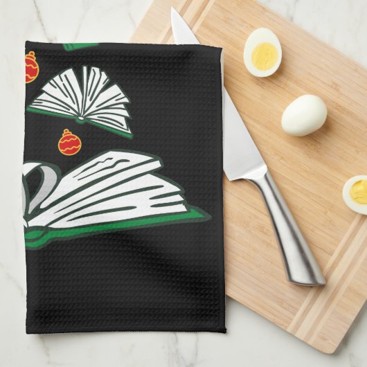 Bookish Christmas Tree III キッチンタオル (四つ折り)