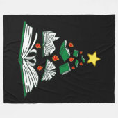 Bookish Christmas Tree III フリースブランケット (正面(横))