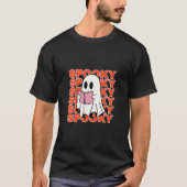 Bookish Ghost Reading – Spooky Season Tシャツ (正面)