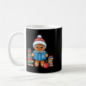 Bookish Gingerbread Reading Books Christmas Pajama コーヒーマグカップ (左)