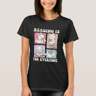 Bookish Groovy Cute Bunny Art読's for Every Tシャツ