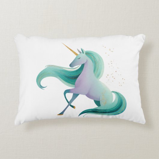 Bookish Magic Prancing Unicorn Lumbar Pillow アクセントクッション (正面)