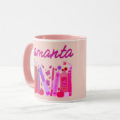 Bookish Orange Pumpkin Floral Autumn Pink Combo  マグカップ (正面左)