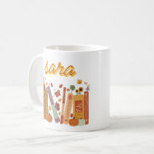 Bookish Orange Pumpkin Floral Autumn Wight Classic コーヒーマグカップ (正面左)