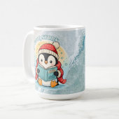 Bookish Penguin Adventure Large Coffee Tea Mug コーヒーマグカップ (正面左)