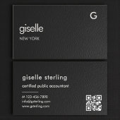 Bookkeeper Accountant CPA Faux Leather QR Code  名刺