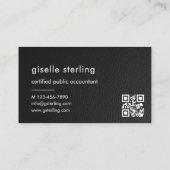 Bookkeeper Accountant CPA Faux Leather QR Code  名刺 (裏面)
