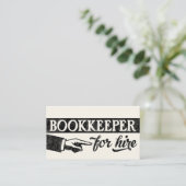 Bookkeeper For Hire名刺 – オフホワイト 名刺 (スタンド正面)