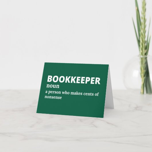 Bookkeeper Meaning Funny Card サンキューカード (正面)