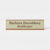 Bookkeeper Sage Green デスクネームプレート (正面)