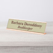 Bookkeeper Sage Green デスクネームプレート (正面)