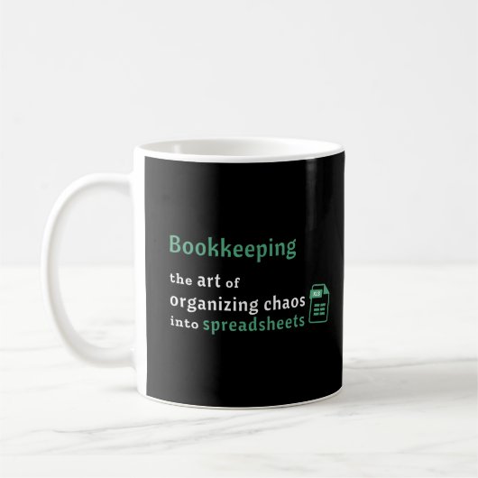 Bookkeeping Art Organizing Spreadsheet Mug コーヒーマグカップ (左)
