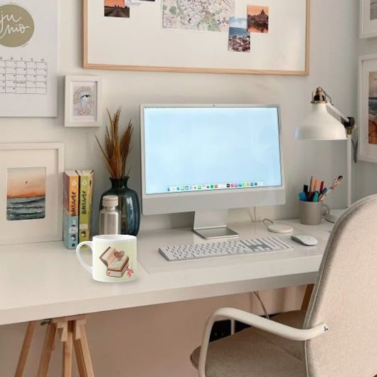 Booklover/book withe heart map エスプレッソカップ