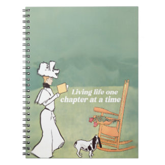 Booklover Woman And Dog Reading ノートブック