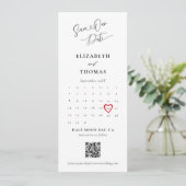 Bookmark Calendar Heart Modern Calligraphy Wedding セーブザデート (スタンド正面)