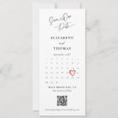 Bookmark Calendar Heart Modern Calligraphy Wedding セーブザデート (正面)
