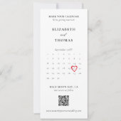 Bookmark Calendar Heart Photo Strip Modern Wedding セーブザデート (正面)