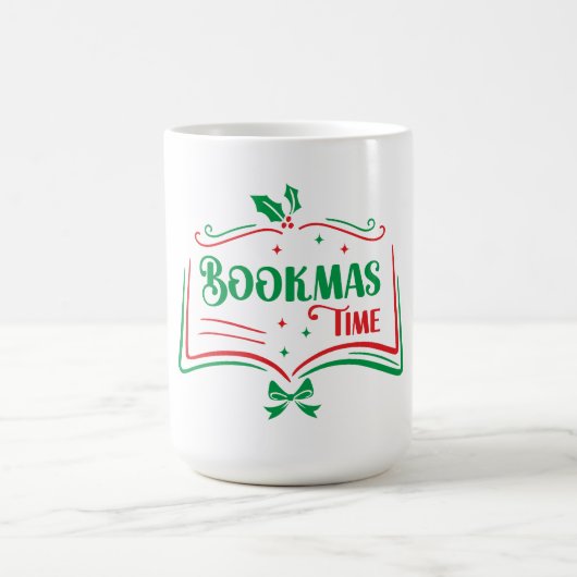 Bookmas Time Reading Book Lover Holiday Print Appa コーヒーマグカップ (中央)