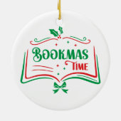 Bookmas Time Reading Book Lover Holiday Print Appa セラミックオーナメント (裏面)