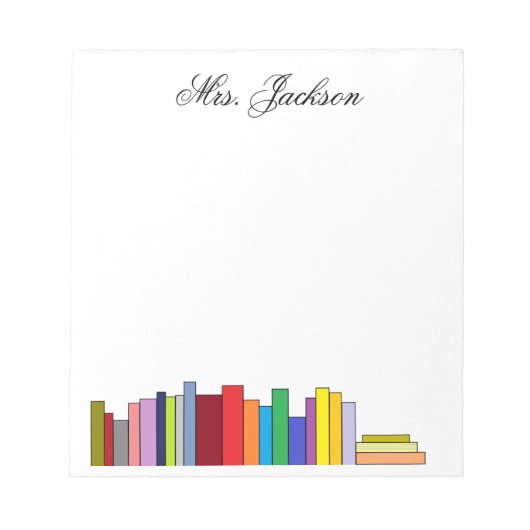 "Books"メモパーソナライズされた帳 ノートパッド (正面)