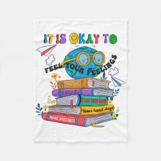 Books 優しいって大丈夫 - イエロー メンタルヘルス フリースブランケット
