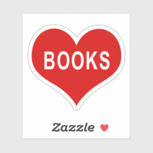BOOKS 赤いハート ビニールステッカー シール