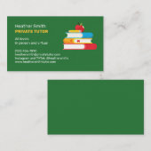 Books and Apple Private Tutor Business Card 名刺 (正面/裏面)
