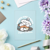 Books and Barks – Cute Sleepy Dog Reading Design アクリル招待状 (インサイチュ (ウェディング))