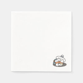 Books and Barks – Cute Sleepy Dog Reading Design スタンダードカクテルナプキン