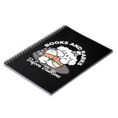 Books and Barks – Cute Sleepy Dog Reading Design ノートブック (左側)