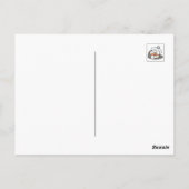 Books and Barks – Cute Sleepy Dog Reading Design ポストカード (裏面)