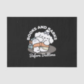 Books and Barks – Cute Sleepy Dog Reading Design 薄葉紙 (正面)