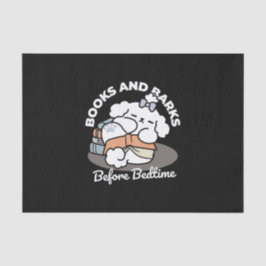 Books and Barks – Cute Sleepy Dog Reading Design 薄葉紙