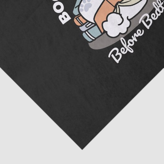 Books and Barks – Cute Sleepy Dog Reading Design 薄葉紙 (詳細)