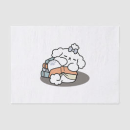 Books and Barks – Cute Sleepy Dog Reading Design 薄葉紙