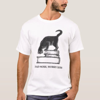 Books and cats are the happiness of the soul tシャツ