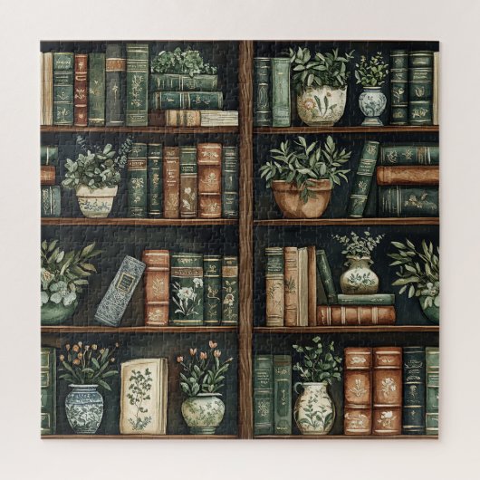 Books and Flowersパズル ジグソーパズル (縦)