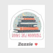 Books and Moonlight Sticker シール (シート)
